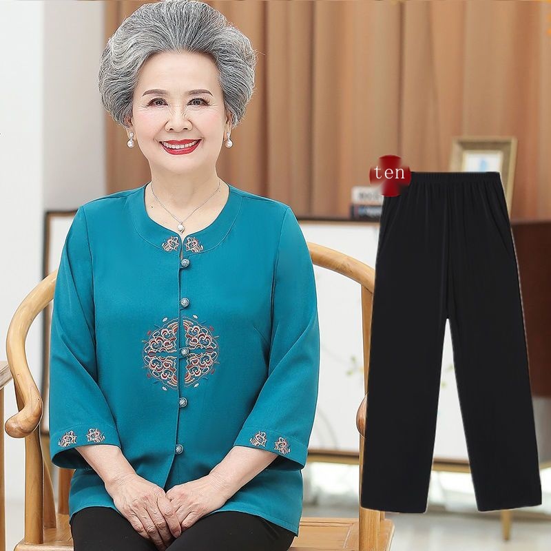 Áo Sơ Mi 70 Vải Thời Trang Xuân Hè Cho Phụ Nữ Trung Niên