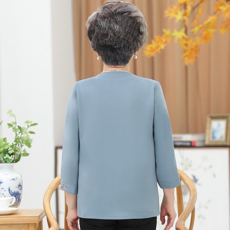 Áo Sơ Mi 70 Vải Thời Trang Xuân Hè Cho Phụ Nữ Trung Niên