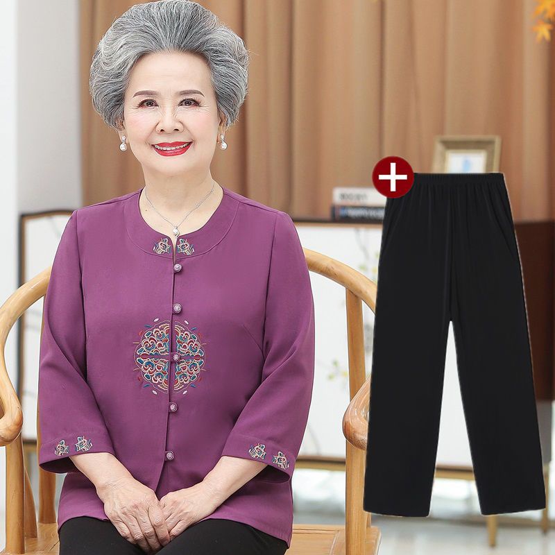 Áo Sơ Mi 70 Vải Thời Trang Xuân Hè Cho Phụ Nữ Trung Niên