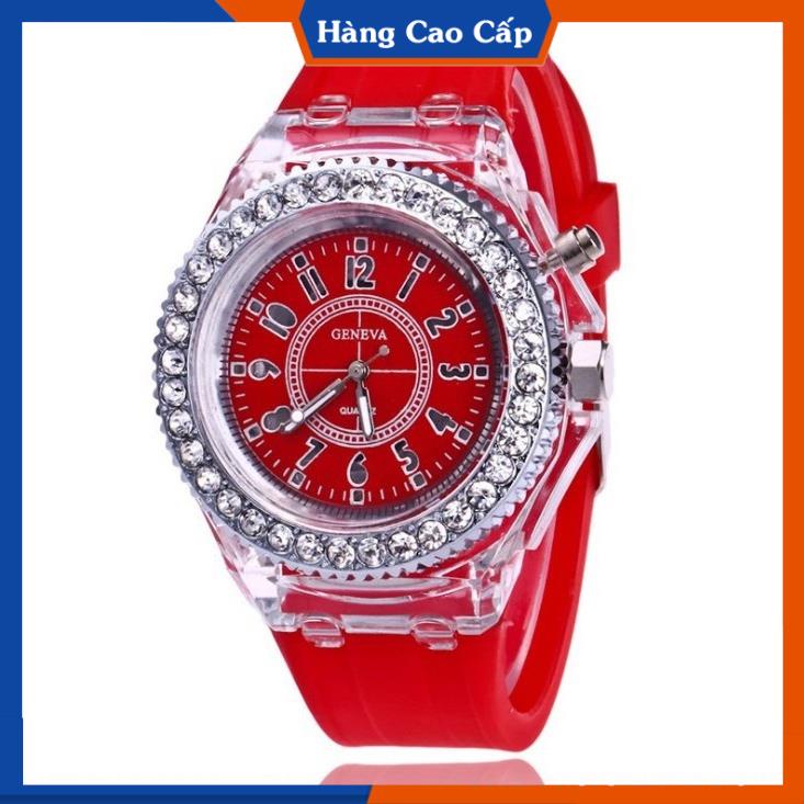 Đồng hồ Phát Sáng đính đá viền TRÒN UNISEX nam nữ phát sáng cực đẹp, Phù hợp mọi kích cỡ tay, hàng đẹp, bảo hành 12 viền