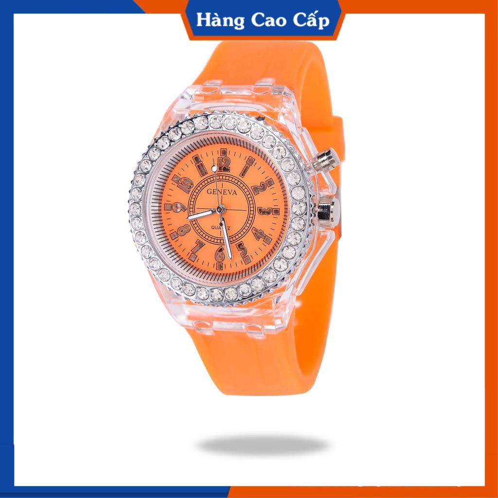 Đồng hồ Phát Sáng đính đá viền TRÒN UNISEX nam nữ phát sáng cực đẹp, Phù hợp mọi kích cỡ tay, hàng đẹp, bảo hành 12 viền