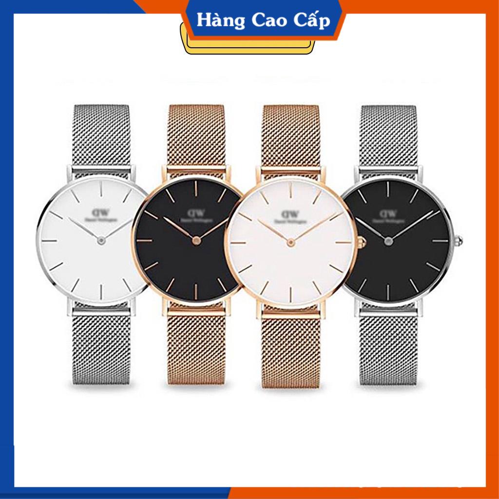 Đồng hồ nam nữ DW mặt tròn dây lưới thép trẻ trung sang trọng, Chống nước 3ATM