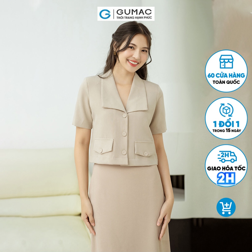Blazer cổ bẻ V GUMAC AD08043