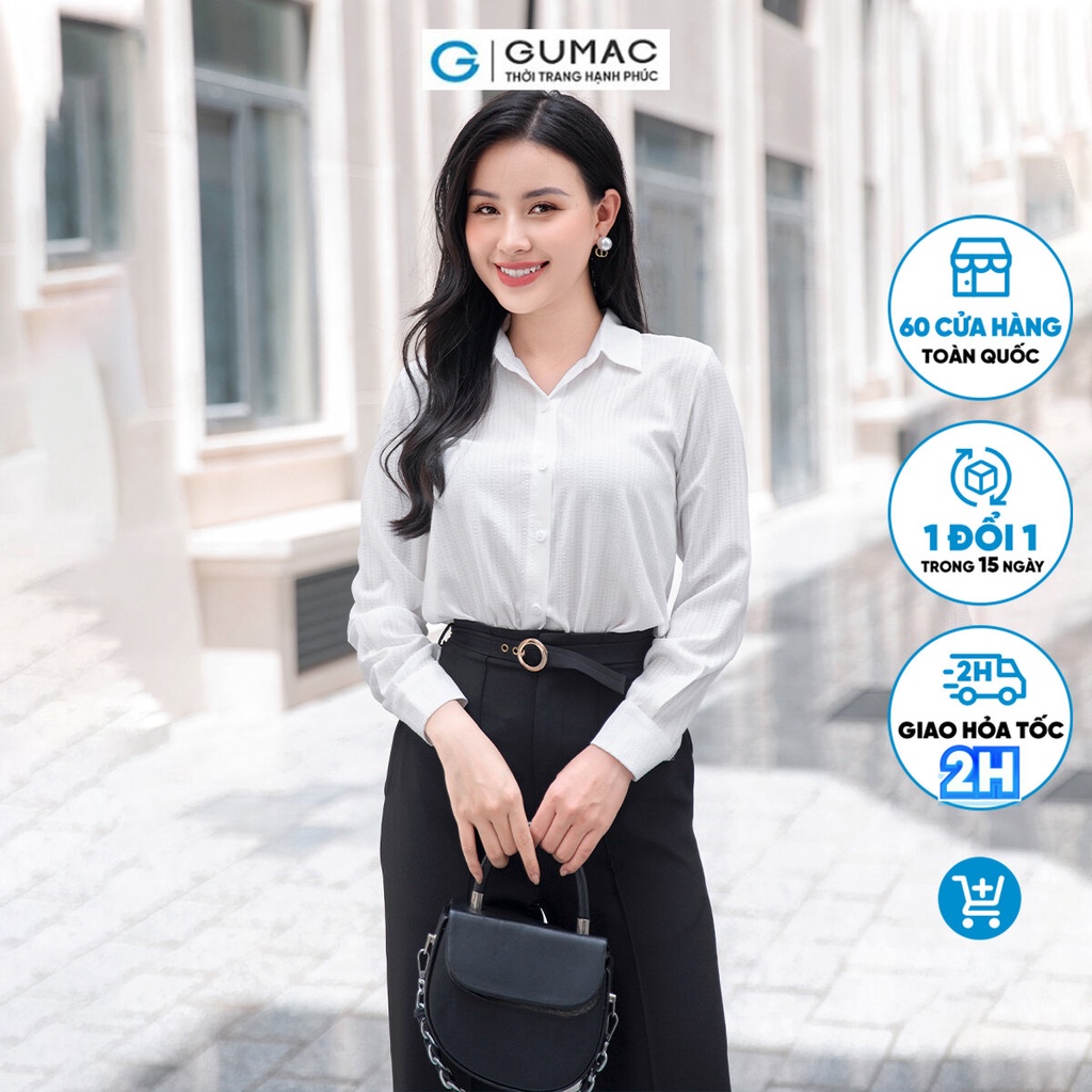 Áo sơ mi nữ GUMAC AD09003 tay dài dáng suông cơ bản