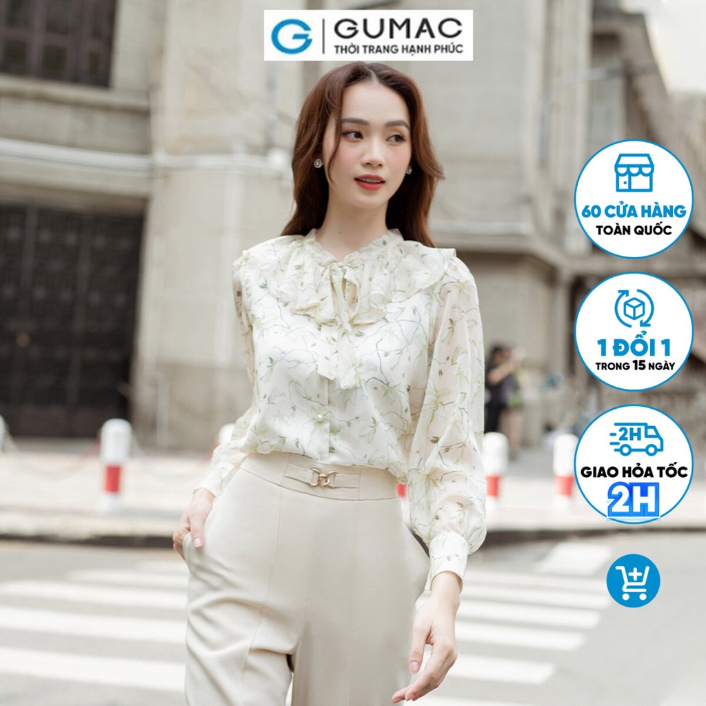 Áo bâu kiểu bèo nhún GUMAC AD03015