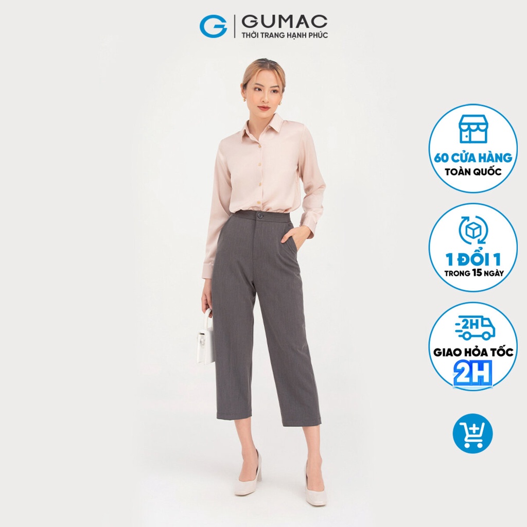 Áo sơ mi nữ tay dài cơ bản GUMAC AB708