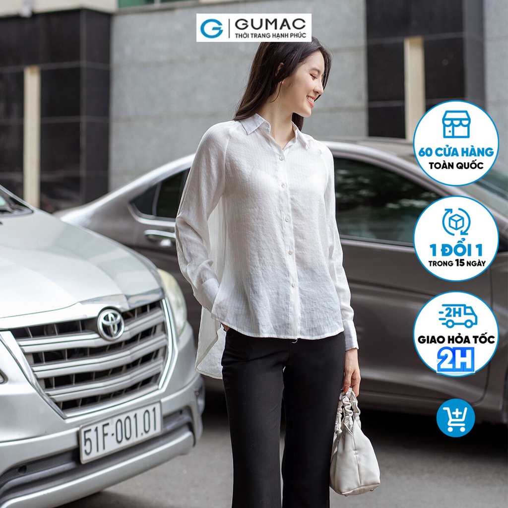 Áo sơ mi tà lệch thời trang GUMAC AD06045