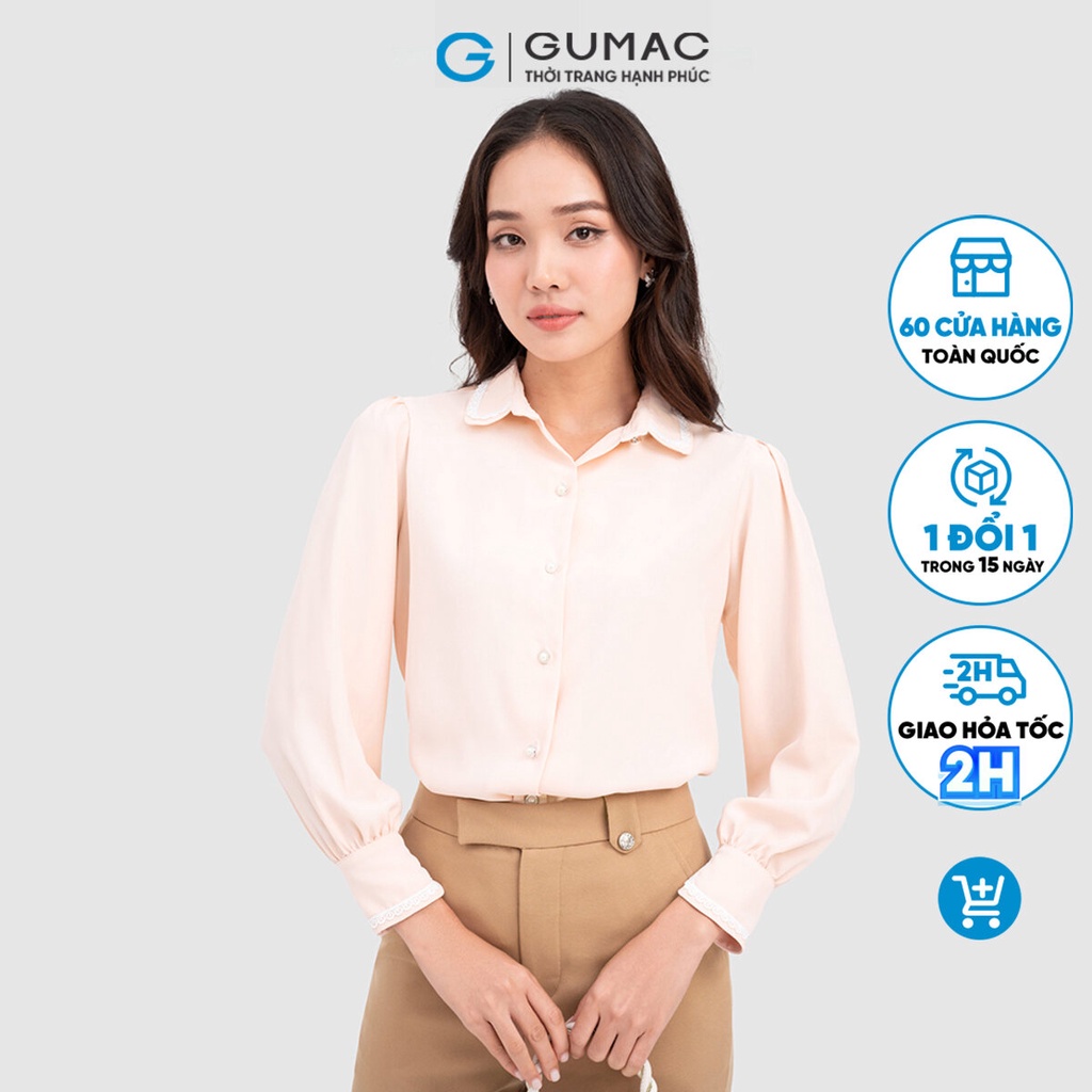 Áo kiểu phối ren thời trang GUMAC AC10075