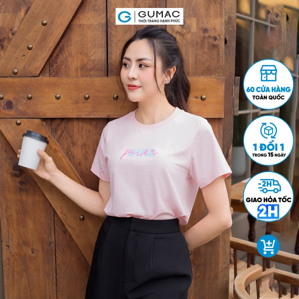 Áo thun in chữ thời trang GUMAC ATD07058