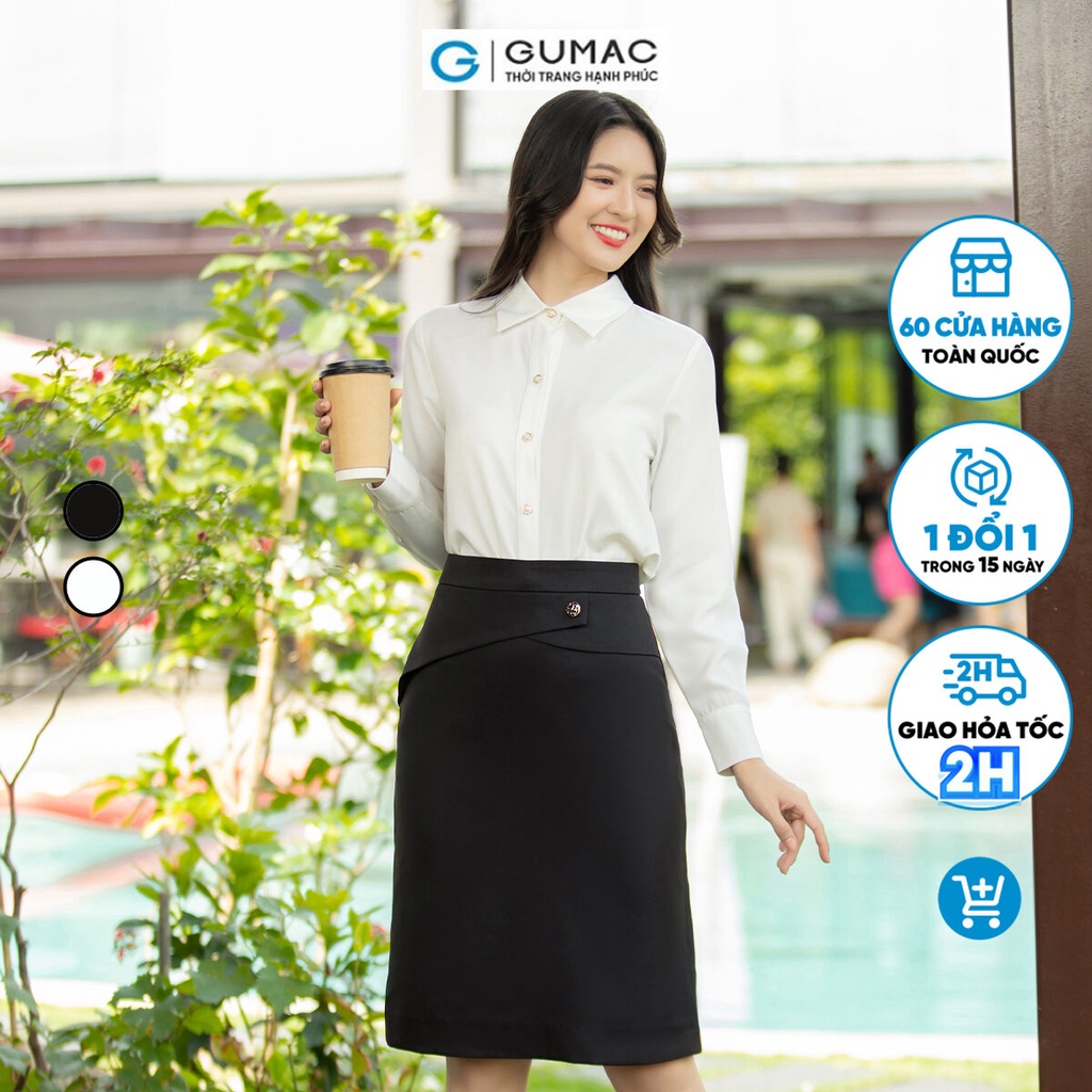 Váy bút chì đính nút thời trang GUMAC VD08072