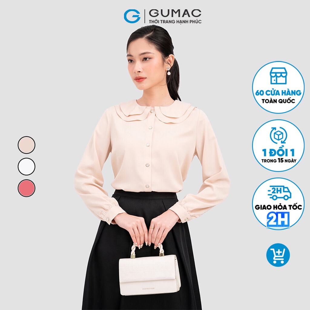 Áo sơ mi bâu tầng thời trang GUMAC AC12061