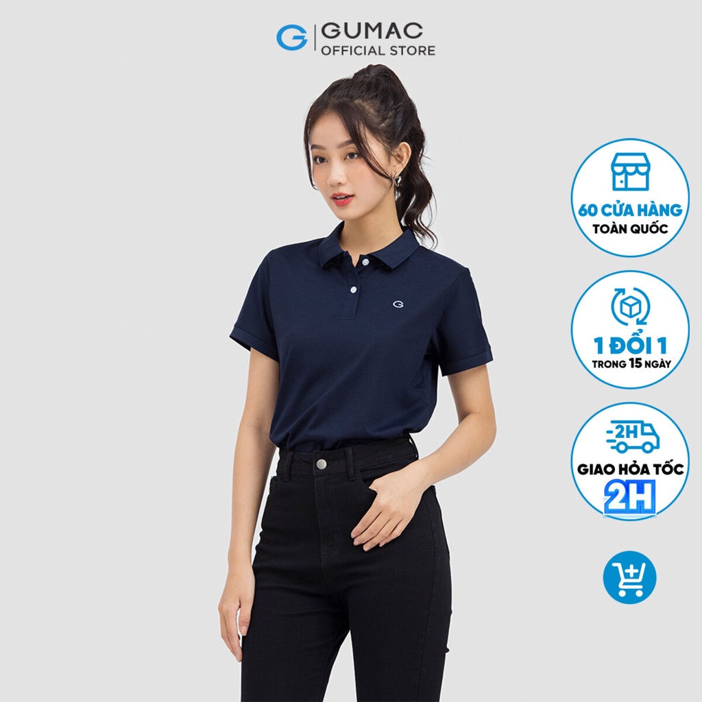 Áo polo thêu chữ ATC06014 thời trang GUMAC