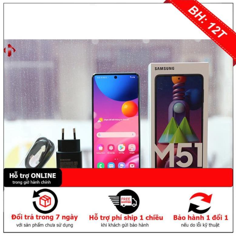Điện thoại Samsung Galaxy M51  -Bảo Hành 12 tháng - Lỗi 1 đổi 1
