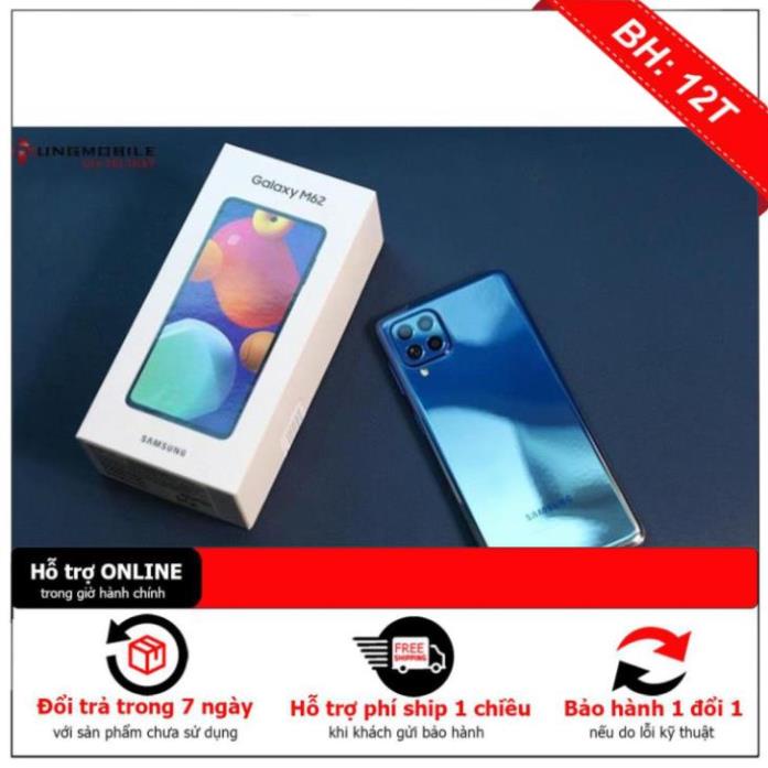 Điện thoại Samsung Galaxy M62  Pin trâu 7000mAh Fullbox nguyên sea - Bảo hành 12 tháng - Lỗi 1 đổi 1