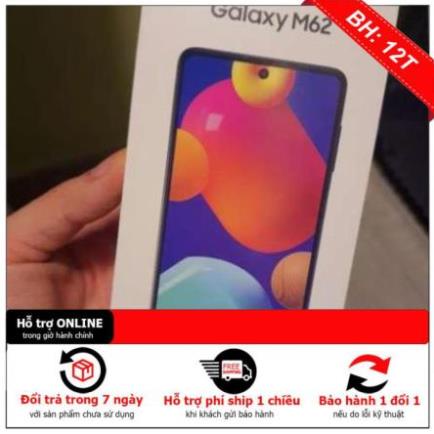 Điện thoại Samsung Galaxy M62  Pin trâu 7000mAh Fullbox nguyên sea - Bảo hành 12 tháng - Lỗi 1 đổi 1