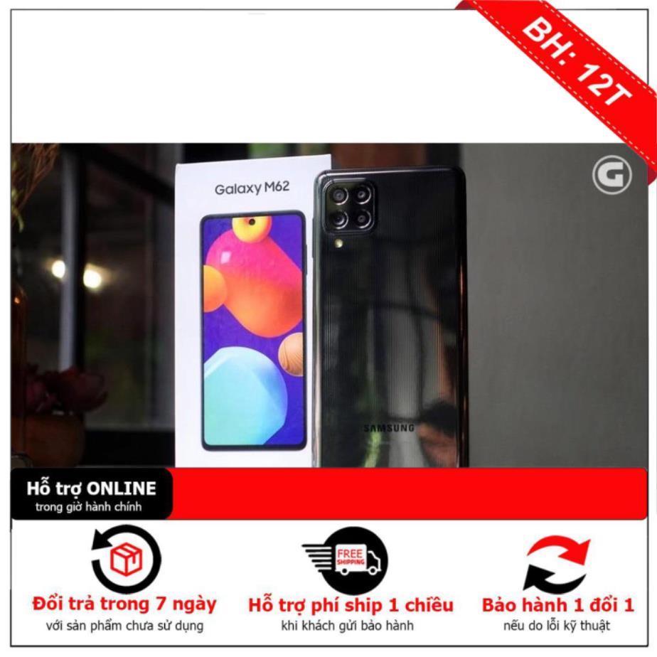 Điện thoại Samsung Galaxy M62  Pin trâu 7000mAh Fullbox nguyên sea - Bảo hành 12 tháng - Lỗi 1 đổi 1