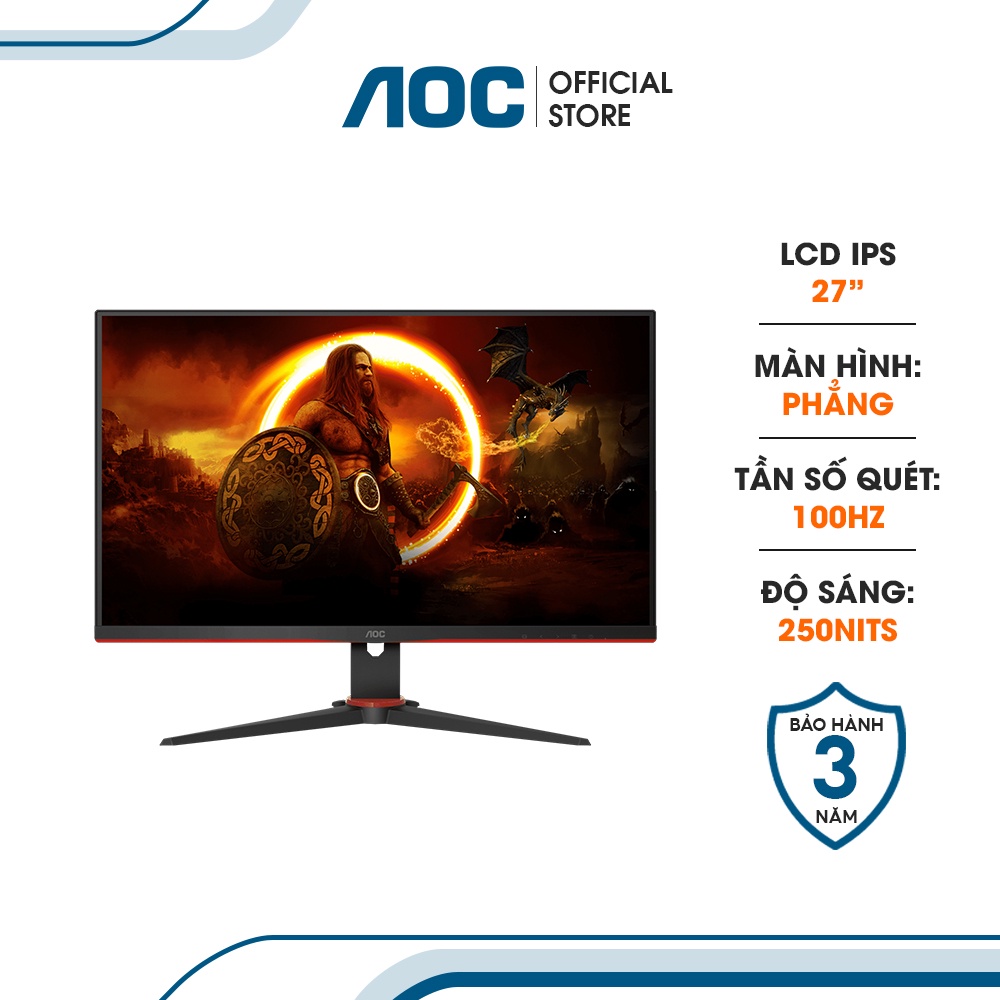 Màn hình Gaming AOC 27G2E1 27.0 inch I IPS I Full HD I 100Hz I 1ms - Bảo hành 3 năm