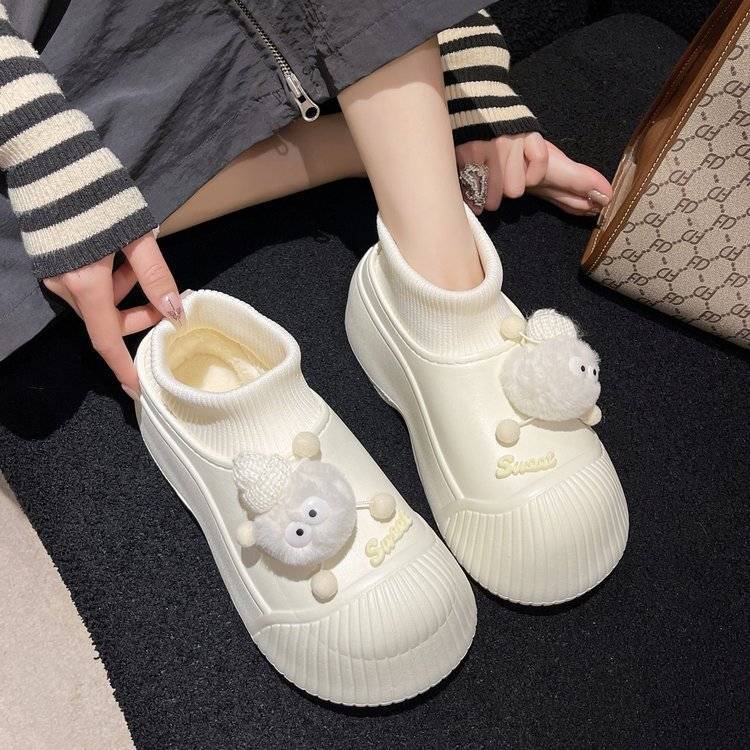 Dép cotton Đế Dày Chống Trượt Họa Tiết Hoạt Hình Xinh Xắn Dành Cho Nữ