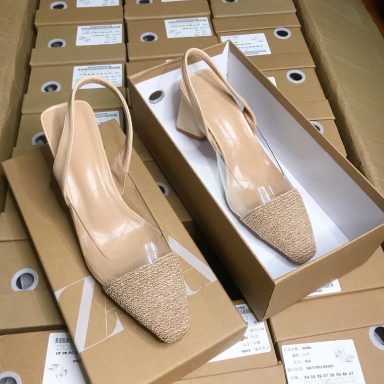 Sandal mũi đồng vặn thừng, gót da 7p. chuẩn l1 full tag mac 00 00