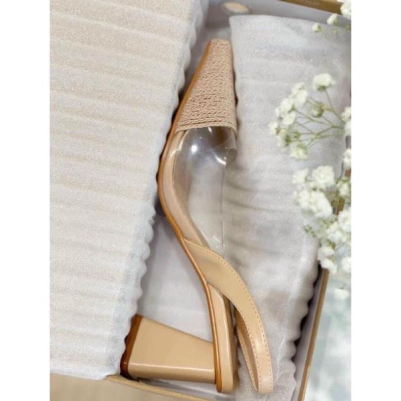 Sandal mũi đồng vặn thừng, gót da 7p. chuẩn l1 full tag mac 00 00
