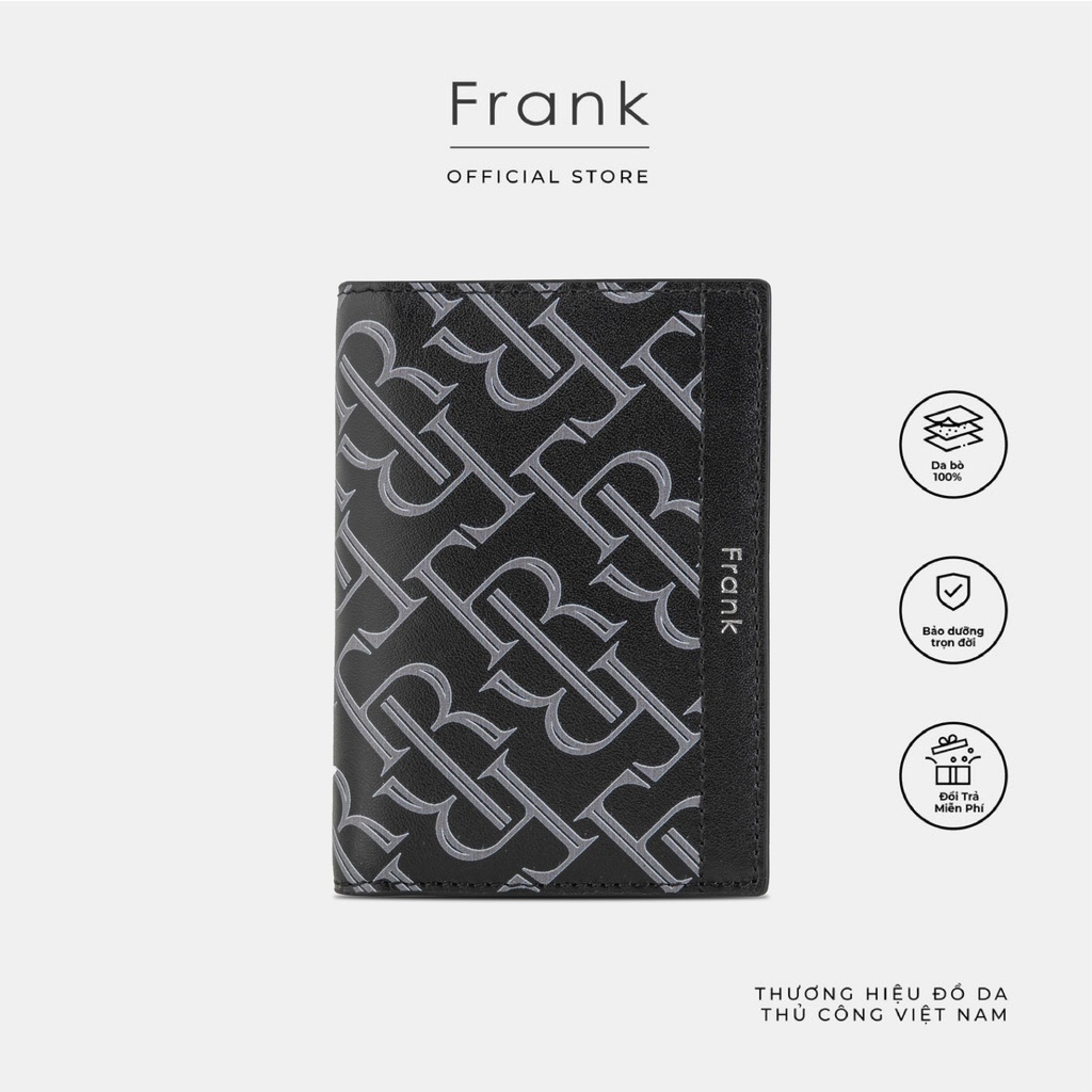 Ví Đựng Thẻ Da Bò FRANK Arthur Card Holder MONOGRAM Mini Nhiều Ngăn Cho Nam Màu Đen