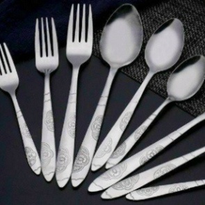 Thìa Inox Cán Hoa Văn Sáng Đẹp Dày Dặn Nhiều Kích Cỡ - cafe , nhỡ , to ăn cơm , dài khấy nước