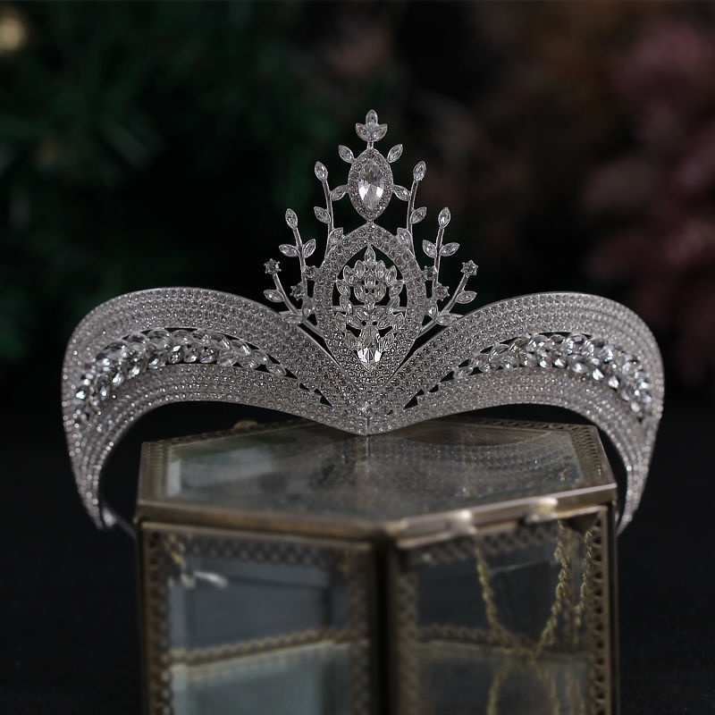 Vương Miện Công Chúa Bằng Hợp Kim Pha Lê Kim Cương Pha Lê Kiểu Dáng Mới Dùng Để Trang Trí Váy Cưới / Sinh Nhật