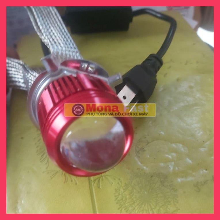 bóng đèn led chân h4 bi cầu vàng trắng