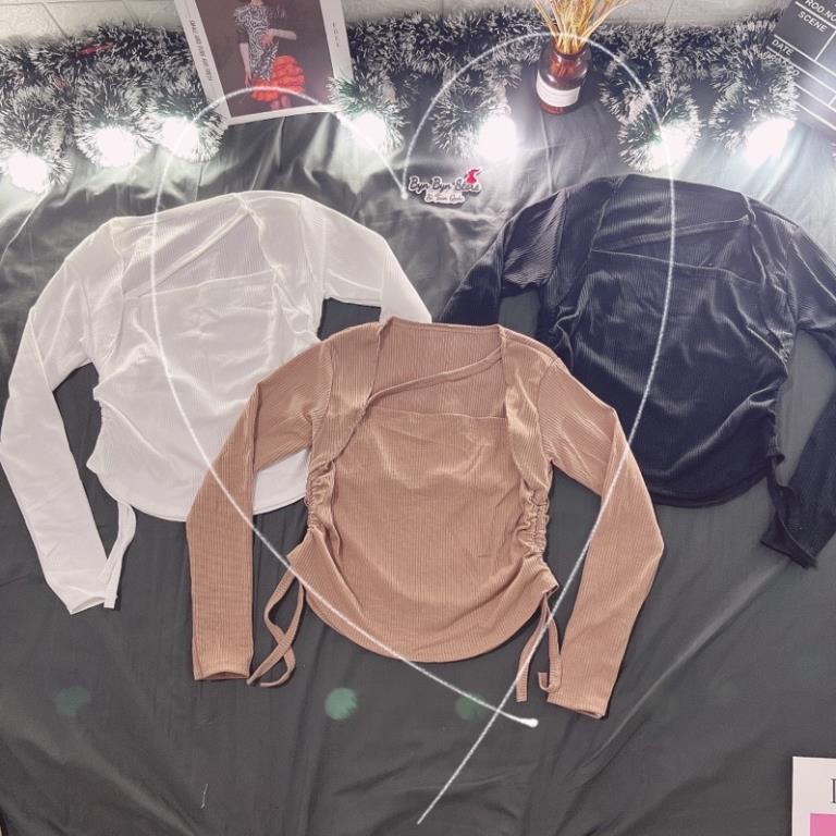 ÁO THUN GÂN TĂM CỔ VUÔNG RÚT HAI BÊN XINH RD1