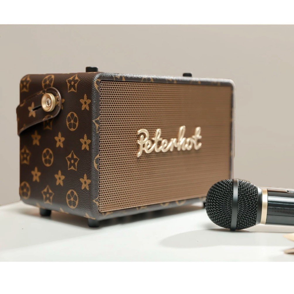 Loa Bluetooth Peterhot A106W Âm Thanh Siêu Đỉnh - Bản Cao Cấp Nhất - Tặng Mic Không Dây Hát Karaoke - Bảo Hành 12 tháng