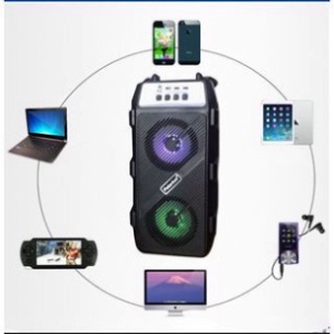Loa karaoke bluetooth PTH-2311/2322 công suất cao với âm thanh chuẩn,Loa kéo mini phiên bản mới có đèn led tặng mic hát