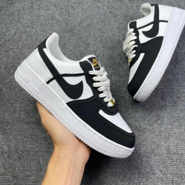 Giày thể thao AF1 vải trắng đen da lộn đế Air cao cấp, air force 1 custom vải Canvas đen hot 2023