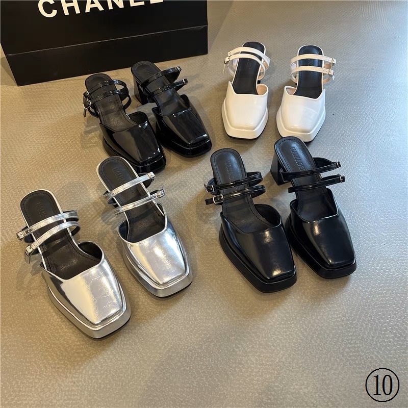 Dép Cao Gót Mũi Vuông Thời Trang Mùa Hè Cho Nữ