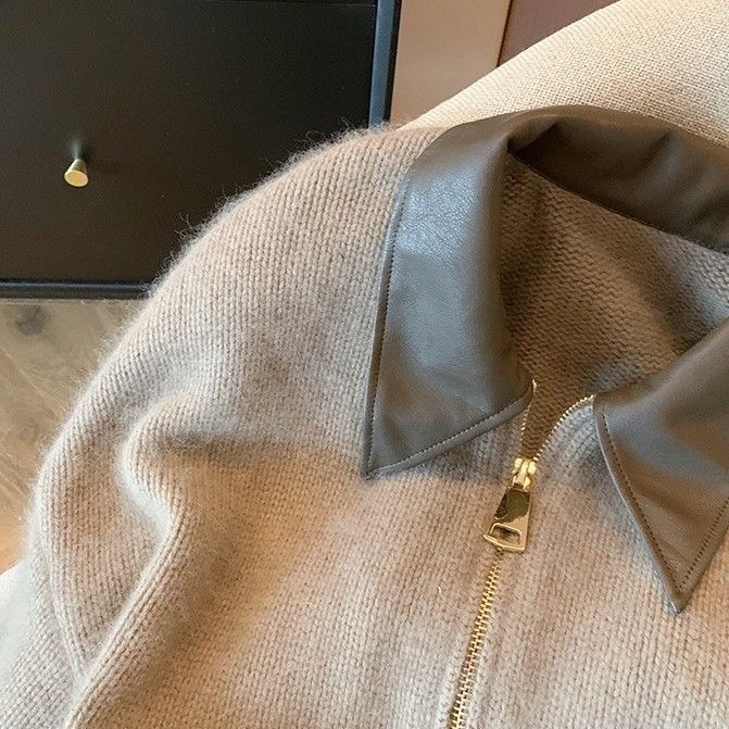 Áo Khoác cardigan Dệt Kim Mềm Mại Phối Khóa Kéo Đôi Thời Trang Mùa Thu 2023 Cho Nữ