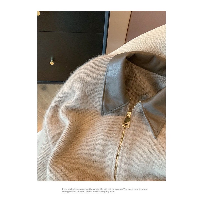 Áo Khoác cardigan Dệt Kim Mềm Mại Phối Khóa Kéo Đôi Thời Trang Mùa Thu 2023 Cho Nữ