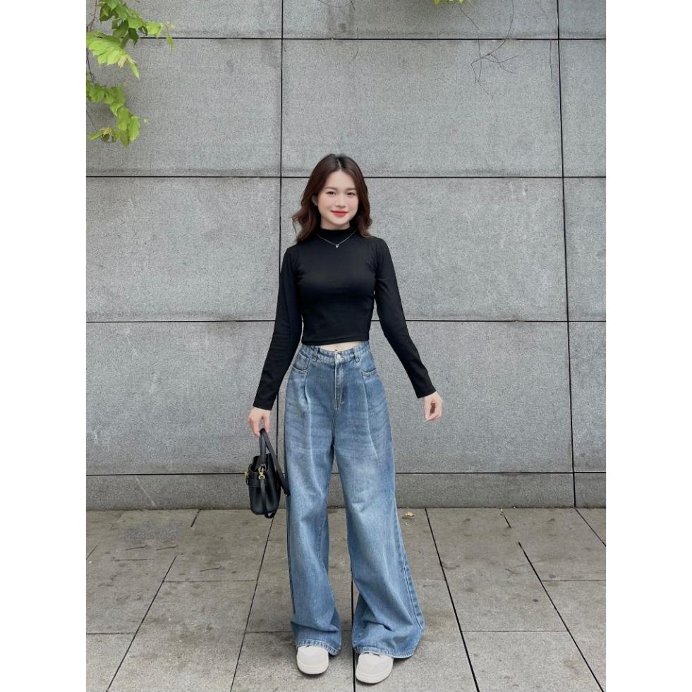 ÁO thun croptop cổ lọ -CHERYBASIC . - Aothuncaoco247_P7K7