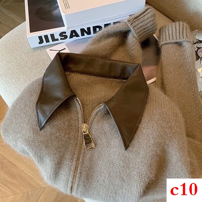 Áo Khoác cardigan Dệt Kim Mềm Mại Phối Khóa Kéo Đôi Thời Trang Mùa Thu 2023 Cho Nữ