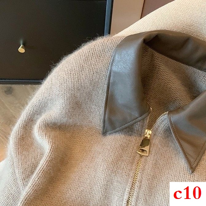 Áo Khoác cardigan Dệt Kim Mềm Mại Phối Khóa Kéo Đôi Thời Trang Mùa Thu 2023 Cho Nữ