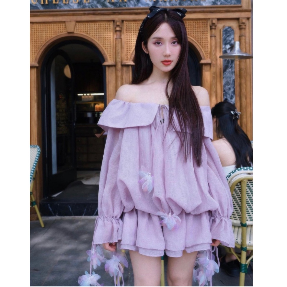 Đầm trễ Vai Bánh Bèo MELLYSTORE Váy Bánh Bèo Chất Liệu Tơ Nến Cao Cấp Đẹp Quyến Rũ ,Sang Trọng - Đầm Thiết Kế M15 MA83