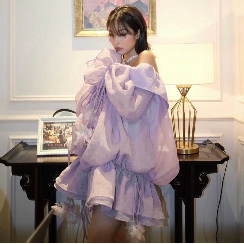 Đầm trễ Vai Bánh Bèo MELLYSTORE Váy Bánh Bèo Chất Liệu Tơ Nến Cao Cấp Đẹp Quyến Rũ ,Sang Trọng - Đầm Thiết Kế M15 MA83