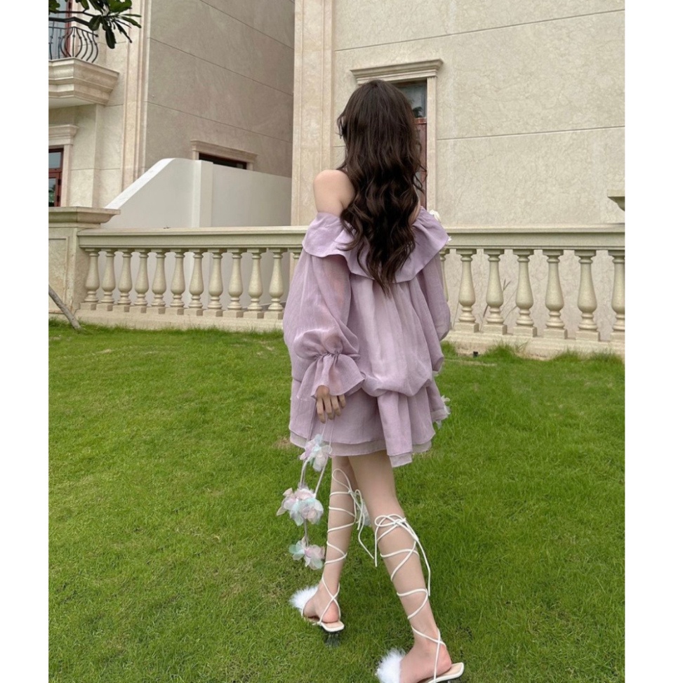 Đầm trễ Vai Bánh Bèo MELLYSTORE Váy Bánh Bèo Chất Liệu Tơ Nến Cao Cấp Đẹp Quyến Rũ ,Sang Trọng - Đầm Thiết Kế M15 MA83