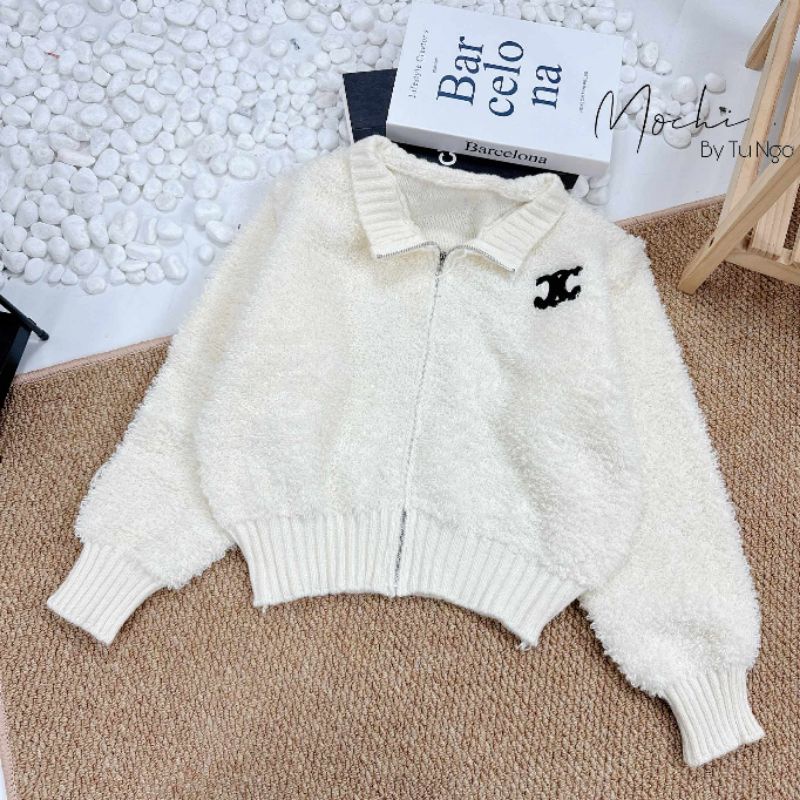 Áo khoác len bông thêu chữ x hàng QC