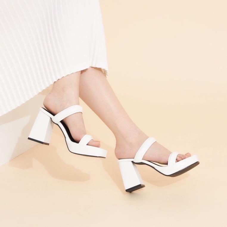 Giày sandal nữ đúp vuông 9p quai 2 bản phồng - SD162