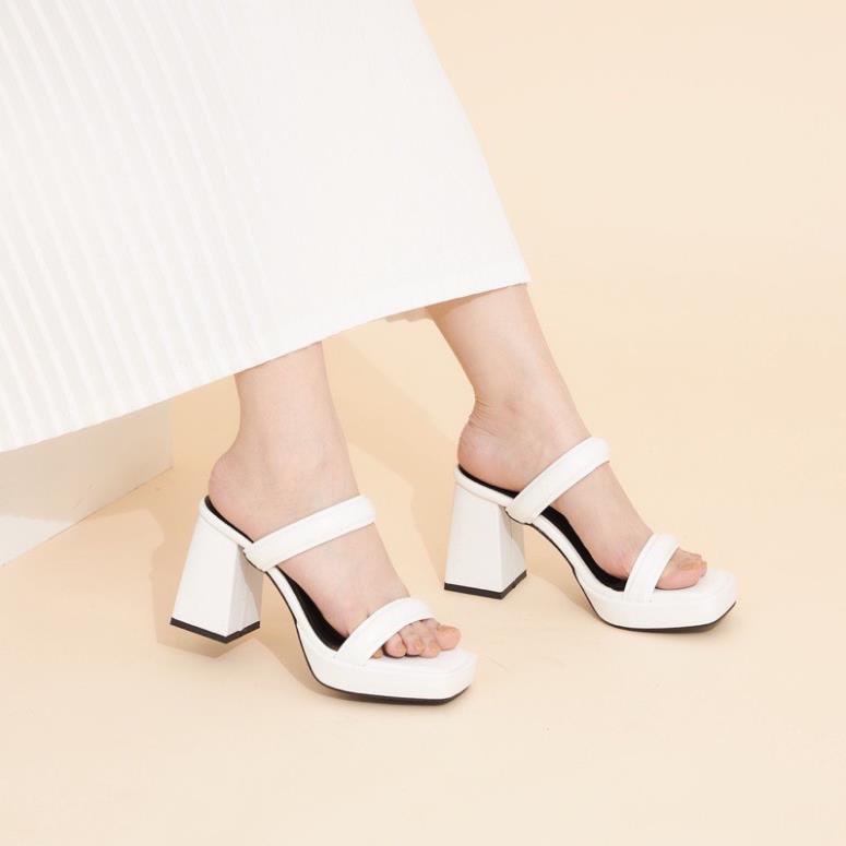 Giày sandal nữ đúp vuông 9p quai 2 bản phồng - SD162