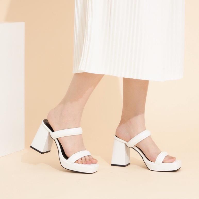 Giày sandal nữ đúp vuông 9p quai 2 bản phồng - SD162