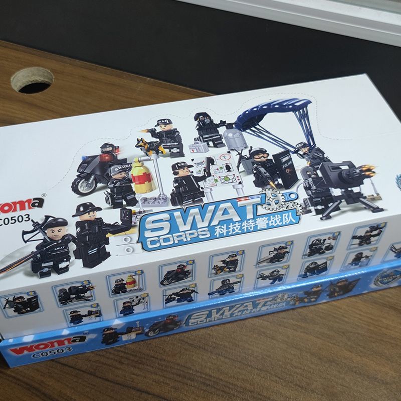 Đồ Chơi Lắp Ráp Mô Hình Xe Cảnh Sát / Máy Bay Quân Đội Trung Quốc Cỡ Nhỏ Cho Bé