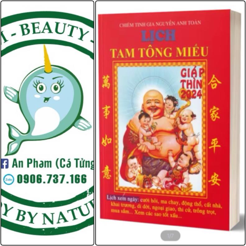Lịch treo tường 2024 Tam tông miếu LÒ XO A4