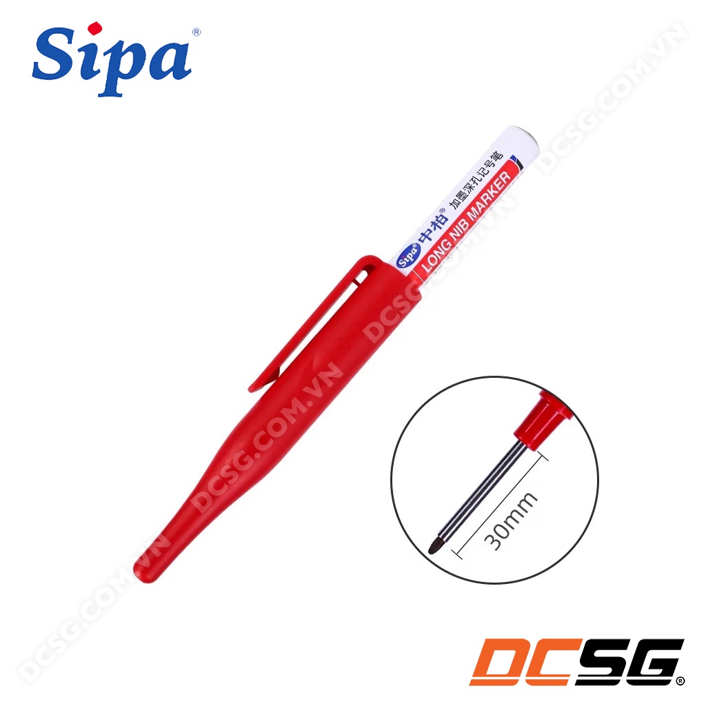 Bút lông đánh dấu ngòi dài 30mm kháng nước và nhanh khô - Dùng cho thợ điện, kim khí SIPA SM903 | DCSG