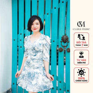 Đầm dún eo cổ tim cách điệu CLARA MARE DRE4054
