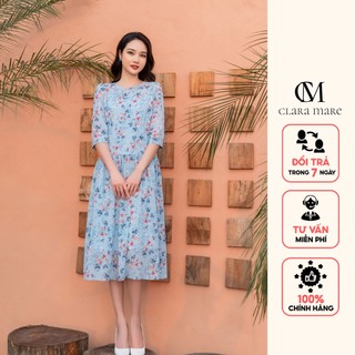 Đầm suông hạ eo, kèm đai 2 lớp CLARA MARE DRE5014